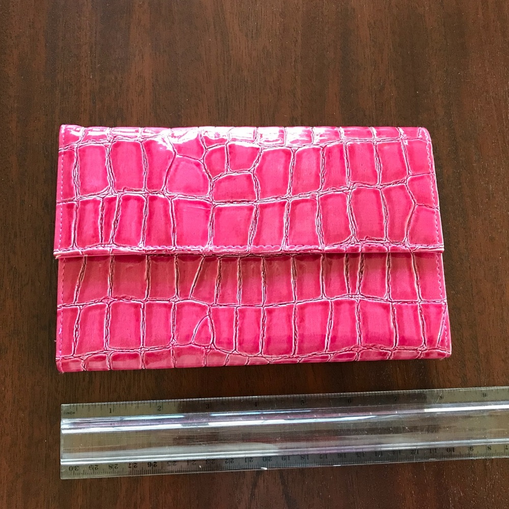 Pink Patent Leather Alligator Wallet